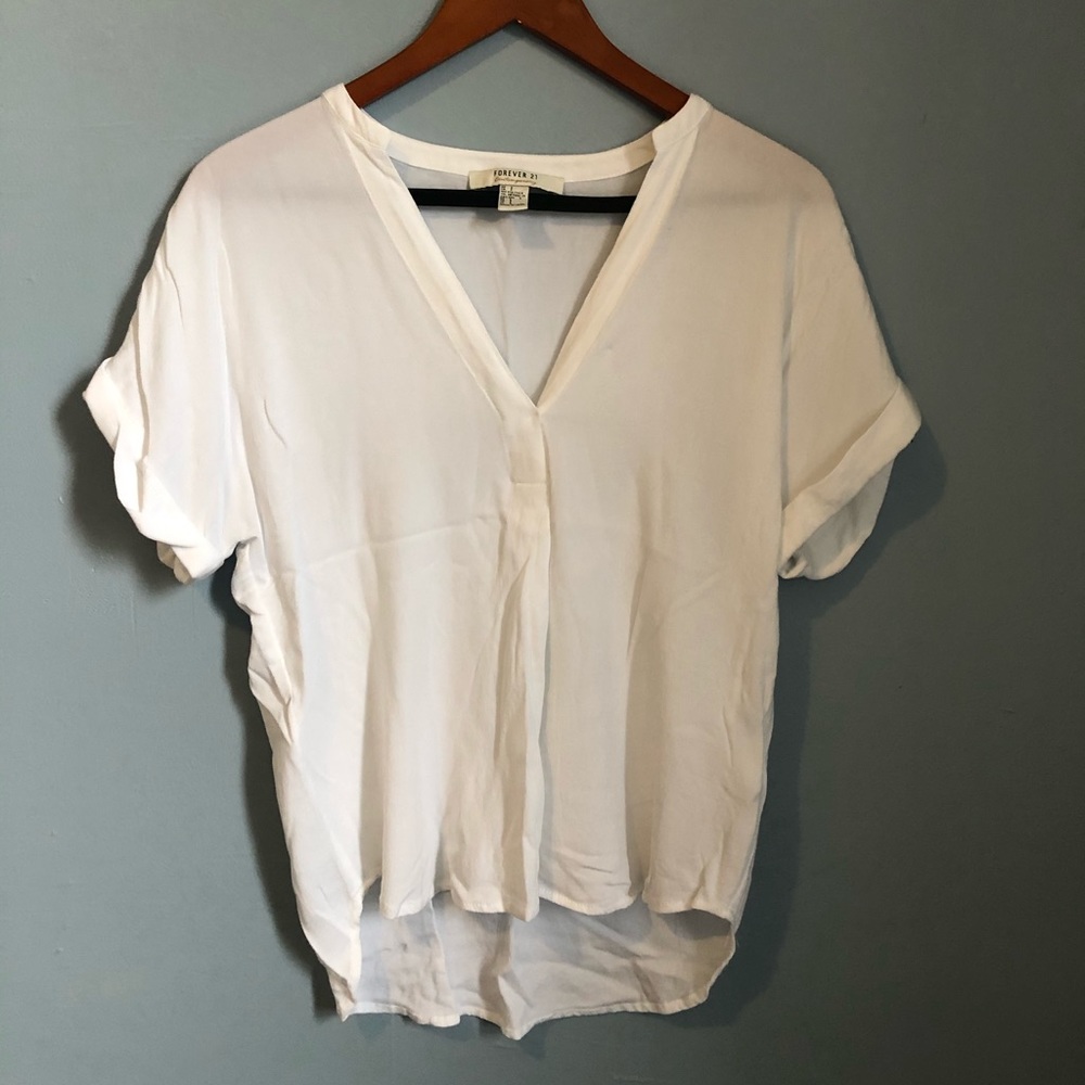 White Short-Sleeve Blouse